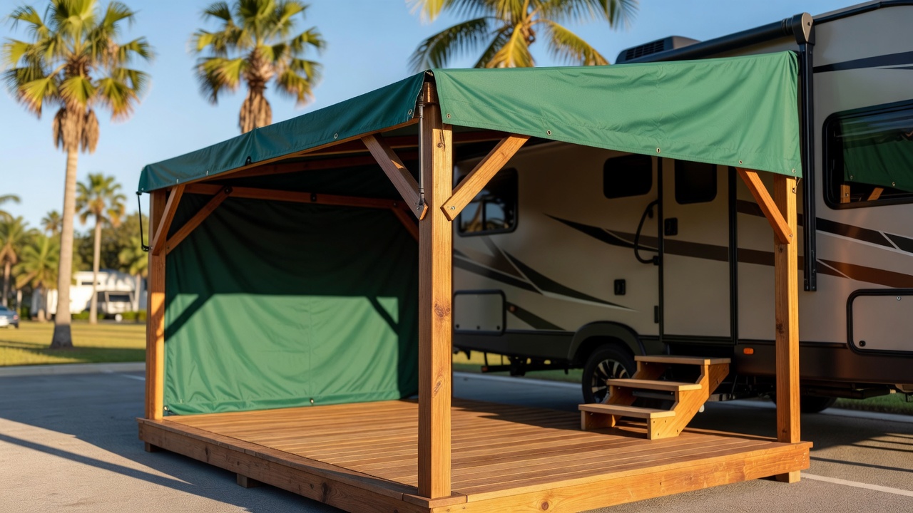 Ted's handcrafted awning