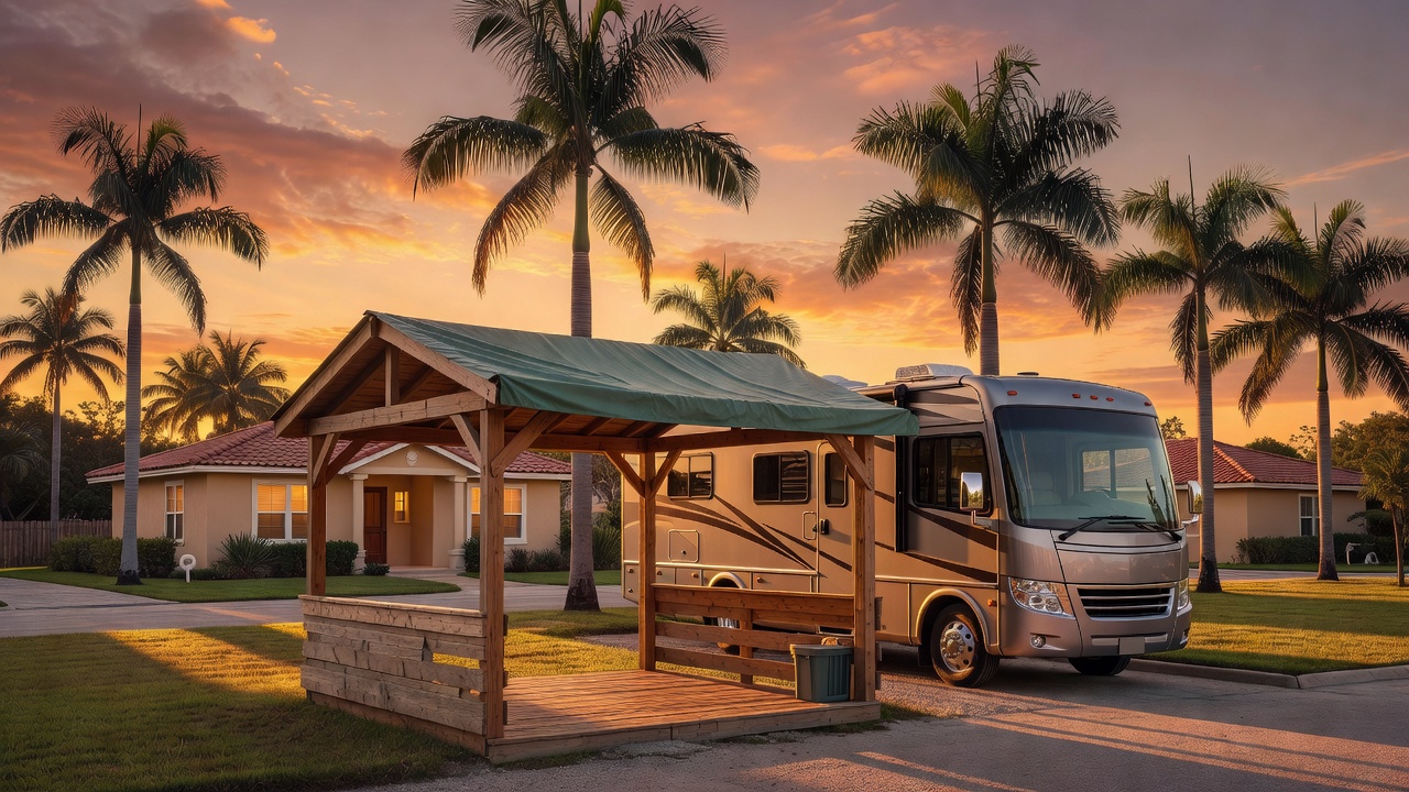 RV life at golden hour in Florida
